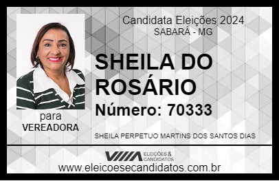 Candidato SHEILA DO ROSÁRIO 2024 - SABARÁ - Eleições