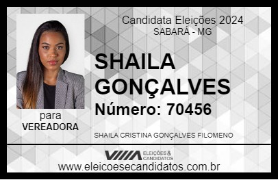 Candidato SHAILA GONÇALVES 2024 - SABARÁ - Eleições