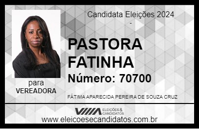 Candidato PASTORA FATINHA 2024 - SABARÁ - Eleições