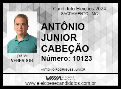 Candidato ANTÔNIO JUNIOR CABEÇÃO 2024 - SACRAMENTO - Eleições