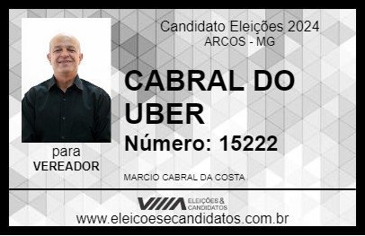 Candidato CABRAL DO UBER 2024 - ARCOS - Eleições