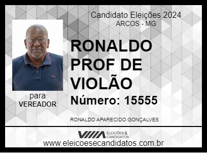 Candidato RONALDO PROF DE VIOLÃO 2024 - ARCOS - Eleições