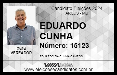 Candidato EDUARDO CUNHA 2024 - ARCOS - Eleições