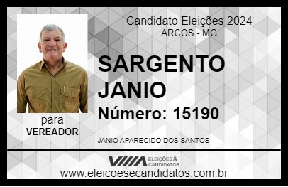 Candidato SARGENTO JANIO 2024 - ARCOS - Eleições