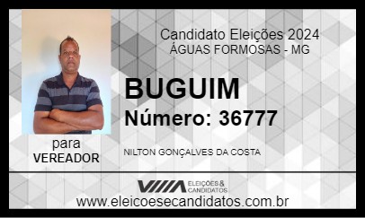 Candidato BUGUIM 2024 - ÁGUAS FORMOSAS - Eleições