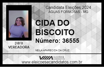 Candidato CIDA DO BISCOITO 2024 - ÁGUAS FORMOSAS - Eleições