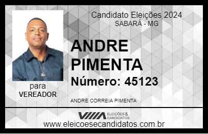 Candidato ANDRE PIMENTA 2024 - SABARÁ - Eleições