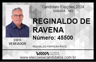 Candidato REGINALDO DE RAVENA 2024 - SABARÁ - Eleições