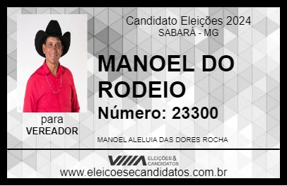 Candidato MANOEL DO RODEIO 2024 - SABARÁ - Eleições