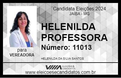 Candidato HELENILDA PROFESSORA 2024 - JAÍBA - Eleições