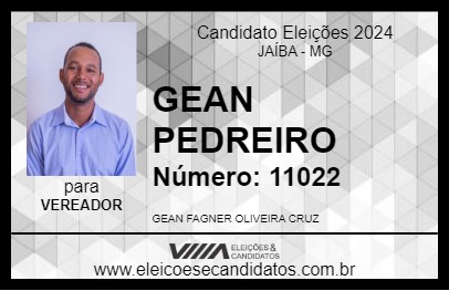 Candidato GEAN PEDREIRO 2024 - JAÍBA - Eleições