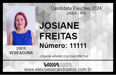 Candidato JOSIANE FREITAS 2024 - JAÍBA - Eleições