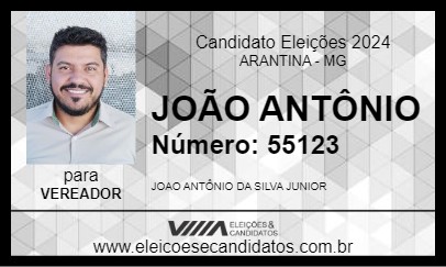 Candidato JOÃO ANTÔNIO 2024 - ARANTINA - Eleições