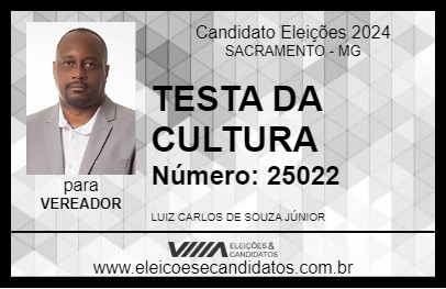 Candidato TESTA DA CULTURA 2024 - SACRAMENTO - Eleições