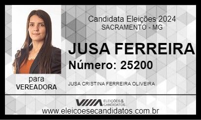 Candidato JUSA FERREIRA 2024 - SACRAMENTO - Eleições