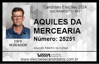 Candidato AQUILES DA MERCEARIA 2024 - SACRAMENTO - Eleições