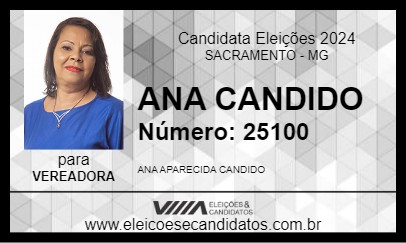 Candidato ANA CANDIDO 2024 - SACRAMENTO - Eleições