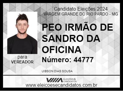 Candidato PEO IRMÃO DE SANDRO DA OFICINA 2024 - VARGEM GRANDE DO RIO PARDO - Eleições