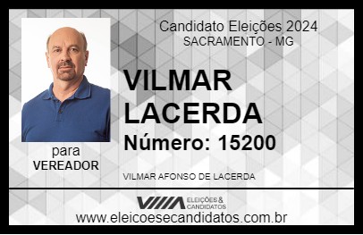 Candidato VILMAR LACERDA 2024 - SACRAMENTO - Eleições