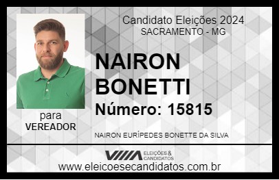 Candidato NAIRON BONETTI 2024 - SACRAMENTO - Eleições