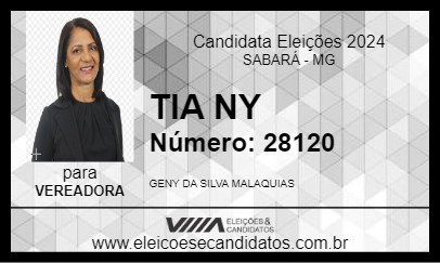 Candidato TIA NY 2024 - SABARÁ - Eleições