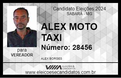 Candidato ALEX MOTO TAXI 2024 - SABARÁ - Eleições