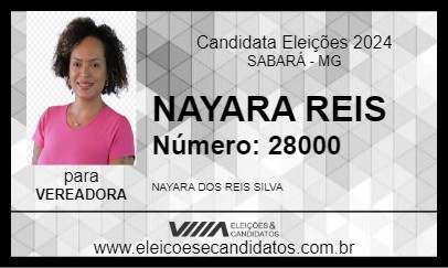 Candidato NAYARA REIS 2024 - SABARÁ - Eleições