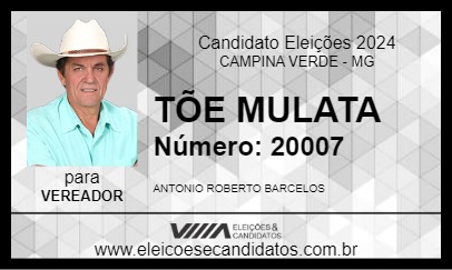 Candidato TÕE MULATA 2024 - CAMPINA VERDE - Eleições