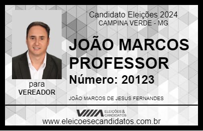 Candidato JOÃO MARCOS PROFESSOR 2024 - CAMPINA VERDE - Eleições