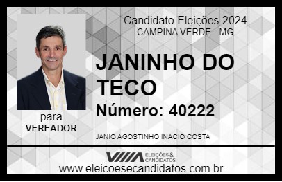 Candidato JANINHO DO TECO 2024 - CAMPINA VERDE - Eleições