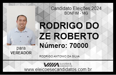 Candidato RODRIGO DO ZE ROBERTO 2024 - BONFIM - Eleições