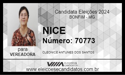 Candidato NICE 2024 - BONFIM - Eleições