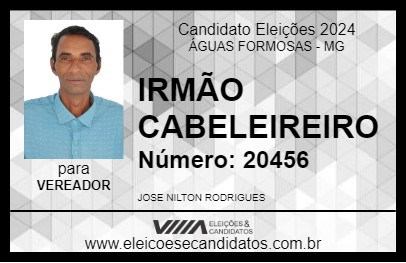 Candidato IRMÃO CABELEIREIRO 2024 - ÁGUAS FORMOSAS - Eleições