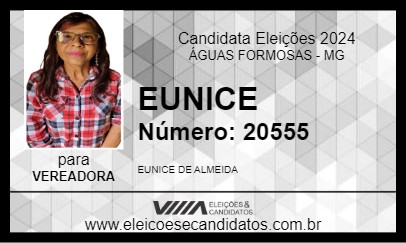 Candidato EUNICE 2024 - ÁGUAS FORMOSAS - Eleições