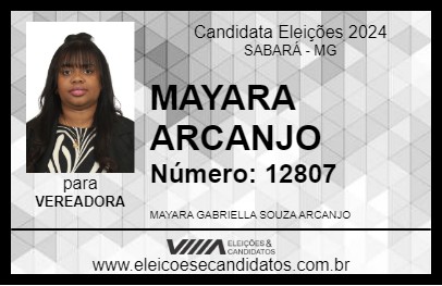 Candidato MAYRA GABRIELLA 2024 - SABARÁ - Eleições