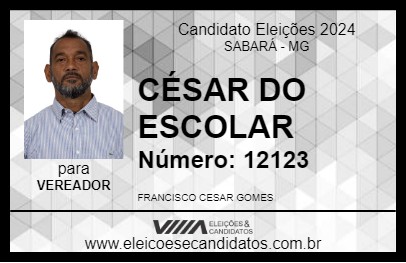 Candidato CÉSAR DO ESCOLAR 2024 - SABARÁ - Eleições