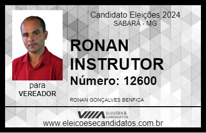 Candidato RONAN INSTRUTOR 2024 - SABARÁ - Eleições