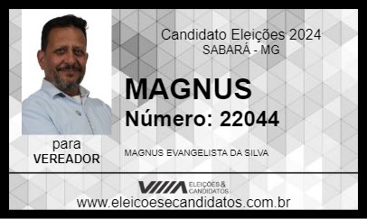 Candidato MAGNUS 2024 - SABARÁ - Eleições