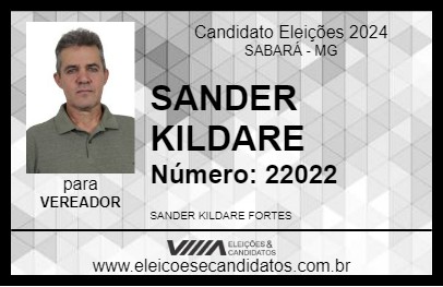 Candidato SANDER KILDARE 2024 - SABARÁ - Eleições