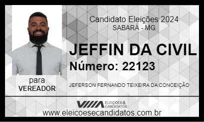 Candidato JEFFIN DA CIVIL 2024 - SABARÁ - Eleições