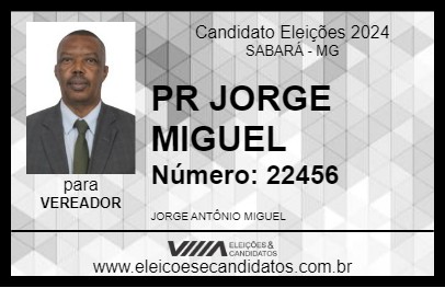 Candidato PR JORGE MIGUEL 2024 - SABARÁ - Eleições