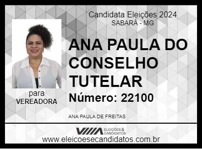 Candidato ANA PAULA DE FREITAS 2024 - SABARÁ - Eleições