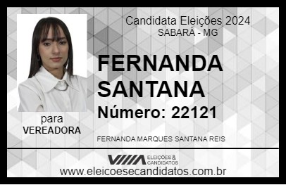 Candidato FERNANDA SANTANA 2024 - SABARÁ - Eleições