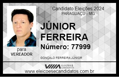 Candidato JÚNIOR FERREIRA 2024 - PARAGUAÇU - Eleições