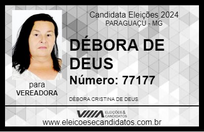 Candidato DÉBORA DE DEUS 2024 - PARAGUAÇU - Eleições