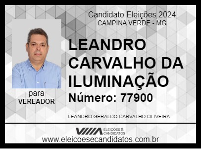 Candidato LEANDRO CARVALHO DA ILUMINAÇÃO 2024 - CAMPINA VERDE - Eleições