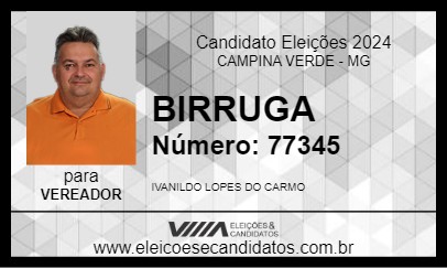 Candidato BIRRUGA 2024 - CAMPINA VERDE - Eleições