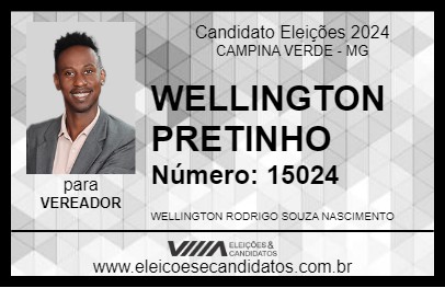 Candidato WELLINGTON PRETINHO 2024 - CAMPINA VERDE - Eleições