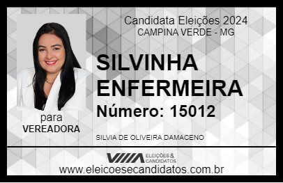 Candidato SILVINHA ENFERMEIRA 2024 - CAMPINA VERDE - Eleições