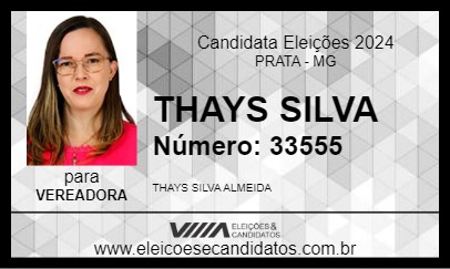 Candidato THAYS SILVA 2024 - PRATA - Eleições